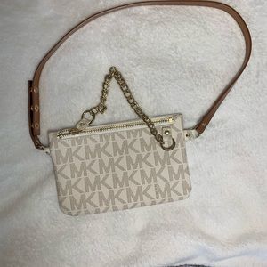 Michael Kors cream and brown waistlet/Fanny pack purse.